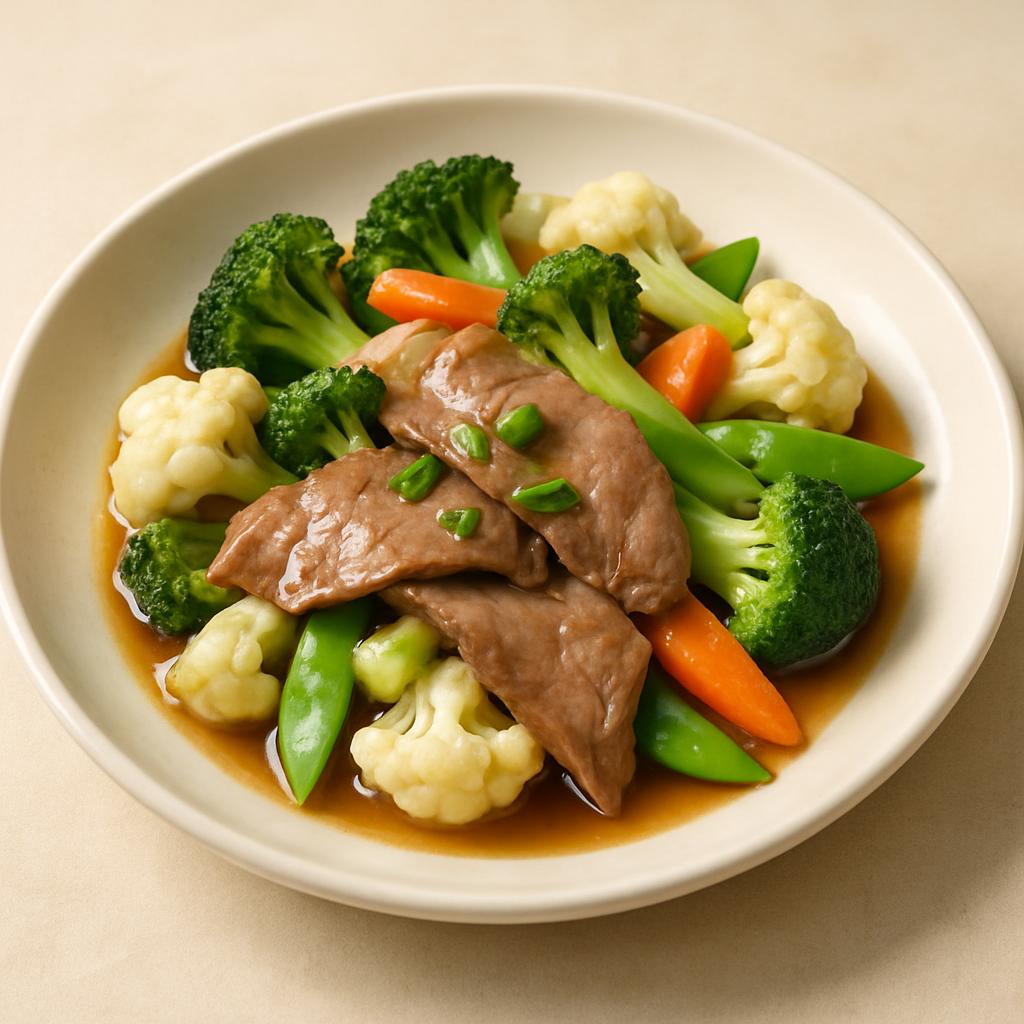 D4 Steamed Beef w. Mixed Vegetables